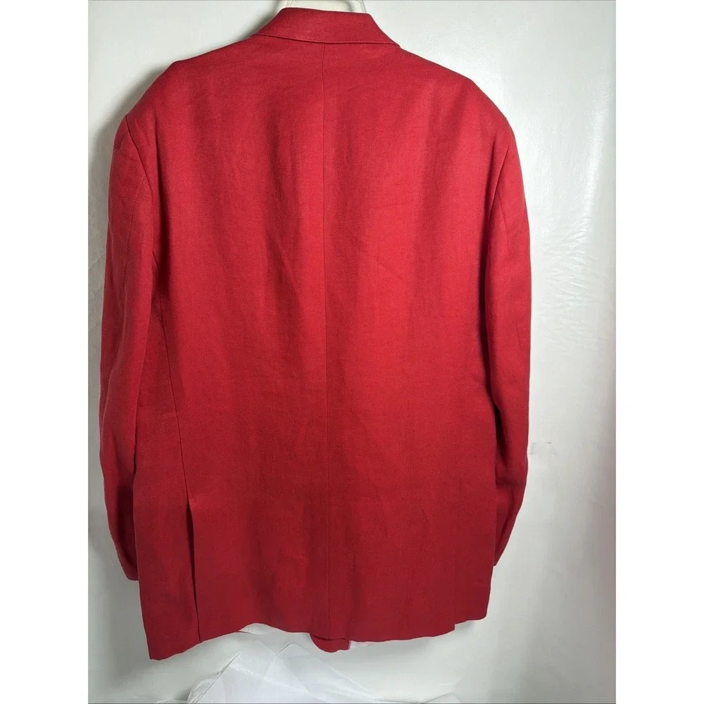 42L Classic-Fit Paul Frederick Red Linen Men's  Sport Coat Summer Wedding